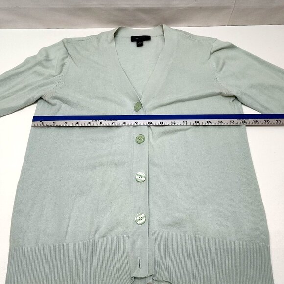 AB Studio Mint V-Neck Cardigan Medium 100% Cotton Lightweight Knit Style 0420M7M - Picture 8 of 9